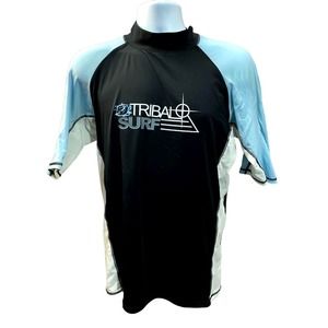Sunspecs Tribal Surf Mens XXL Nylon Spandex Surfing Swim Shirt Black Blue